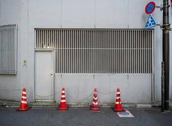 Orange barrier by police barrier suppliers in UAE