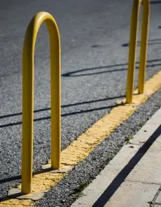 Yellow barrier by police barrier company in UAE